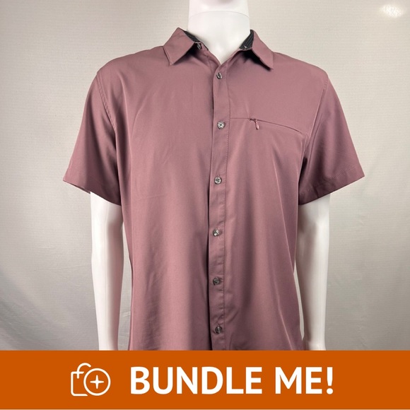 DKNY Men’s Short Sleeve Button-Up Shirt – Size Large - Picture 1 of 4